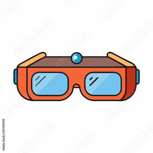 3d glasses on white background