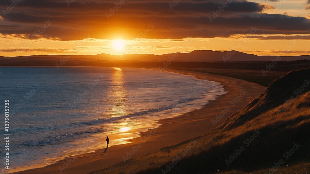 Golden sunset beach walk Golden sunset beach walk