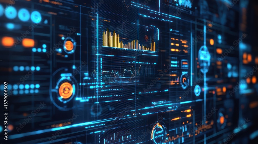 Abstract depiction of a data analytics interface for digital applications Abstract depiction of a data analytics interface for digital applications