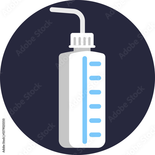 Wash bottle with nozzle – A plastic squeeze bottle with a narrow nozzle, used to dispense distilled water or other liquids in laboratory experiments.