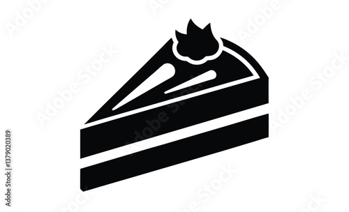 Cake isolated on white silhouette