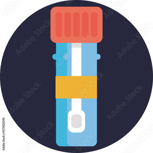 Sample Tube: A cylindrical container used for holding and mixing chemical samples in laboratory experiments.