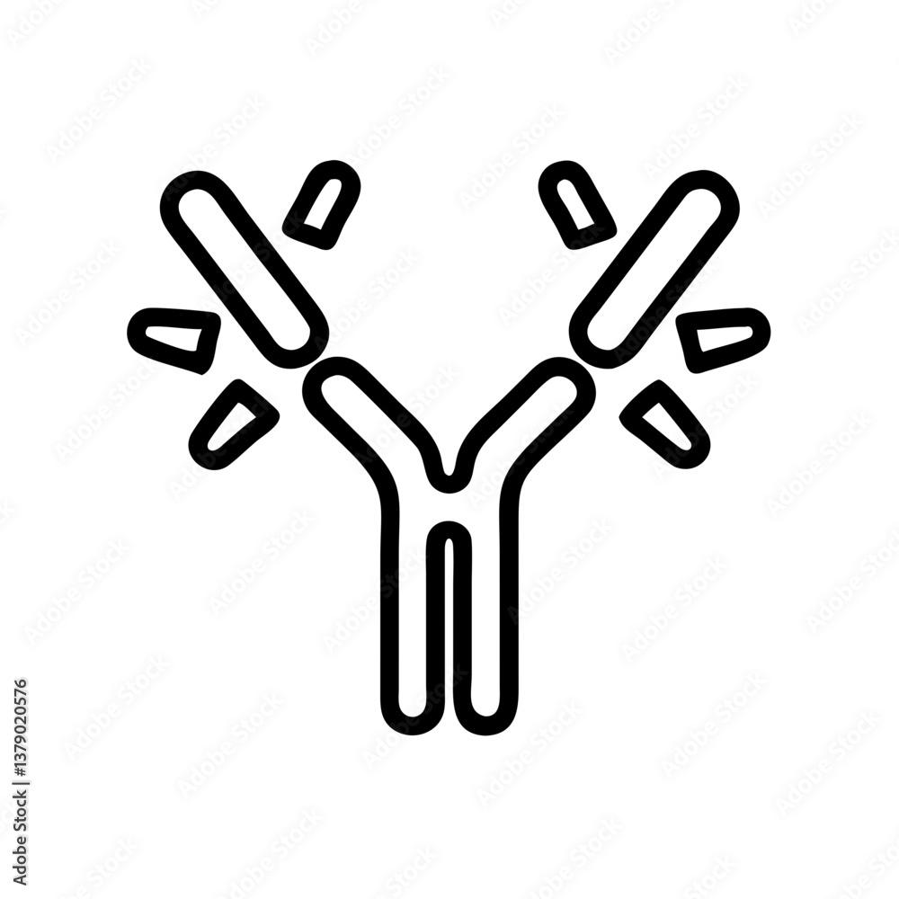 Antibody structure outline on a minimalist background Antibody structure outline on a minimalist background