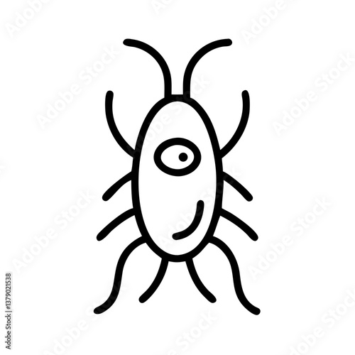 Microorganism in a simple style representing plankton  