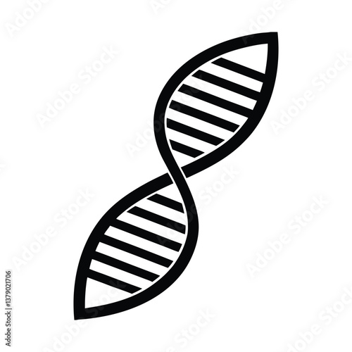 DNA helix with glowing effects silhouette art