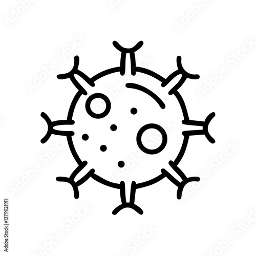 Virus illustration with biological details in a simple style  