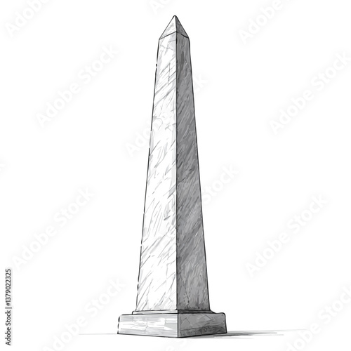 Obelisk minimalist flat illustration, featuring a clean design isolated on a white background.

