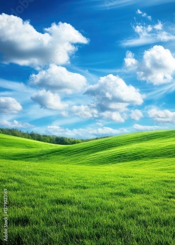 green grass and blue sky