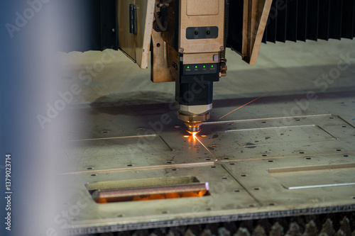 Plasma cutting machine at work
