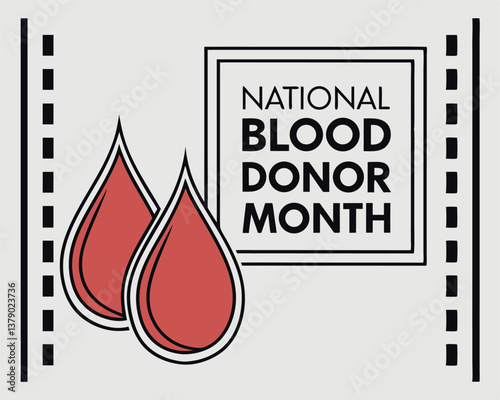 National Blood Donor Month in January: Two Red Blood Drops and Text