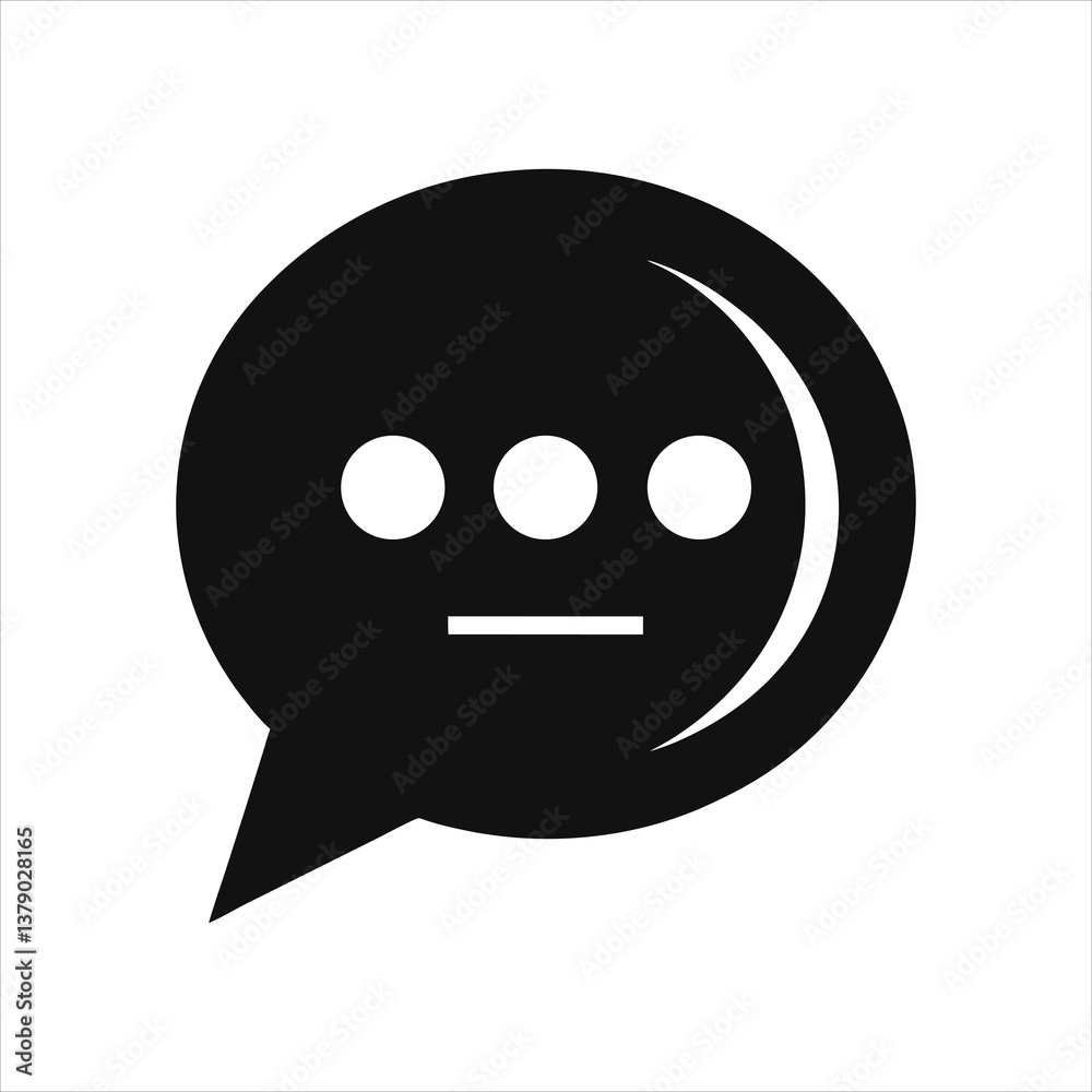 Fototapeta premium Modern Chat Symbol Monochrome Vector Silhouette Art