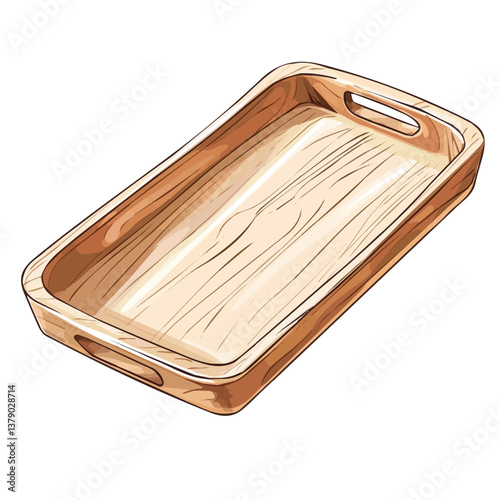 Serving tray minimalist flat illustration, featuring a clean design isolated on a white background.


