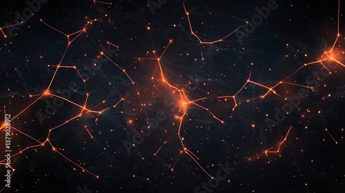 Abstract orange ai circuitry technology background digital art modern design futuristic concept