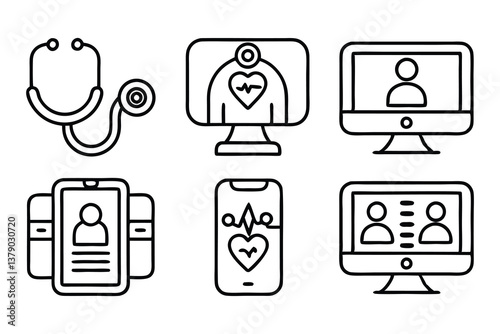 digital healthcare and telemedicine blue editable
