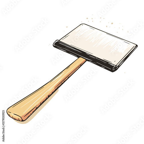 Squeegee minimalist flat illustration, featuring a clean design isolated on a white background.

