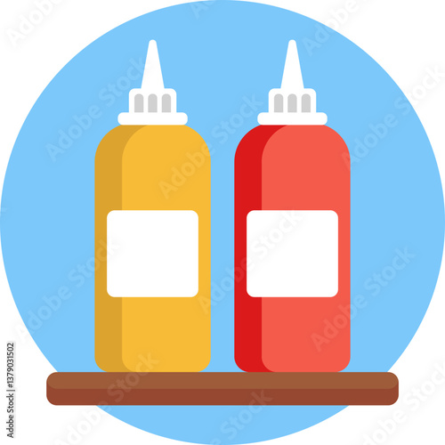 Sauce Bottle Icon – A squeezable bottle commonly used for condiments like ketchup, mustard, or hot sauce, often found at gas station convenience stores.