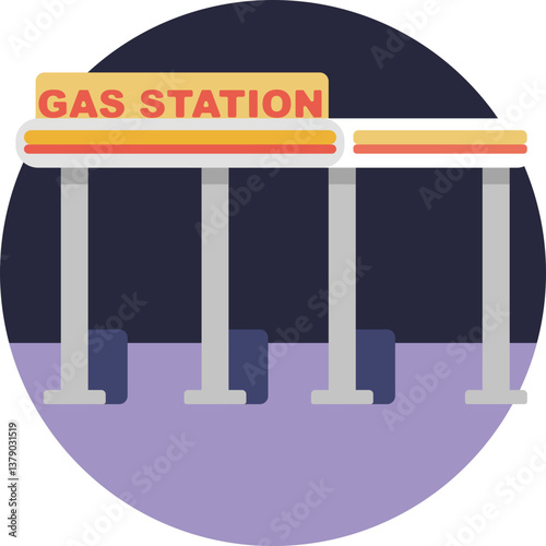 Service Station – Symbolizes a location offering fuel and additional services like car maintenance or convenience stores.