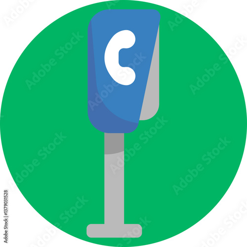 Public phone booth for making calls at a gas station.