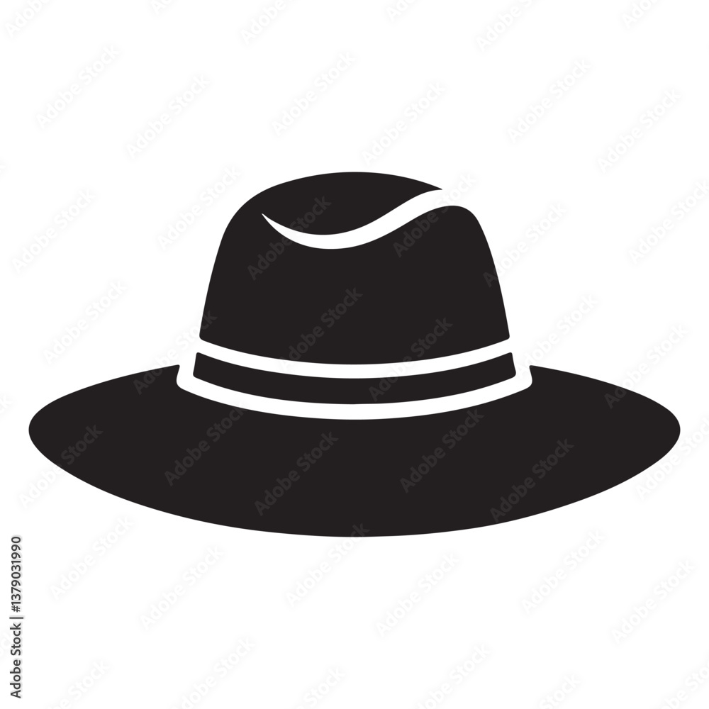 Silhouette of a Classic Fedora Hat Silhouette of a Classic Fedora Hat
