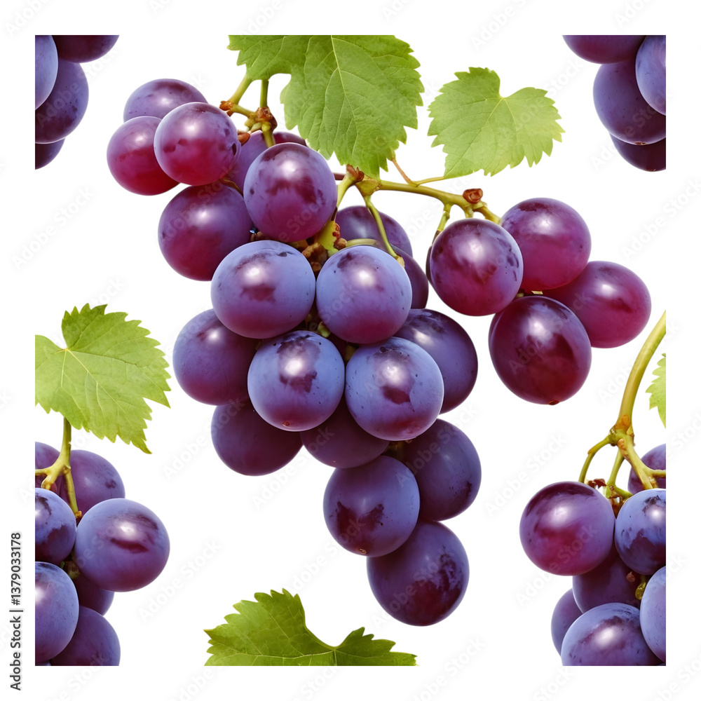 Fototapeta premium Close-Up of Fresh Grapes on Vine