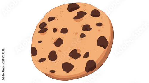 Chocolate chip cookie icon on white background