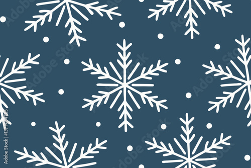 Winter Wonderland Seamless Pattern of Elegant White Snowflakes