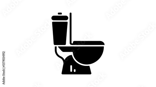 Bathroom Fixture Illustration: A clean and minimalist illustration of a modern toilet, a symbol of hygiene and sanitation.