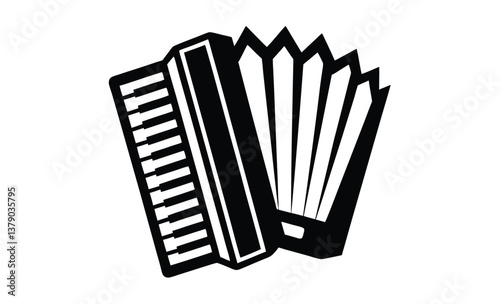 Concertina isolated silhouette