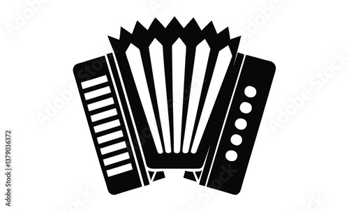 Concertina isolated silhouette
