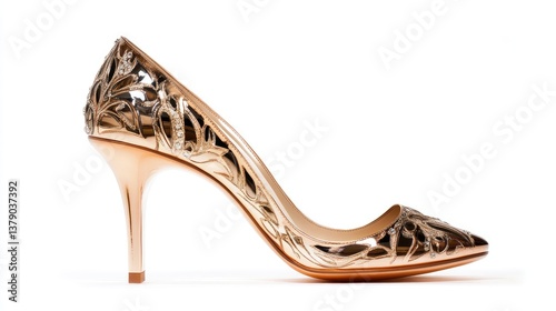 Luxury designer heels elegantly positioned on a white background, ideal for promotions