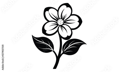 Black and white dogwood silhouette