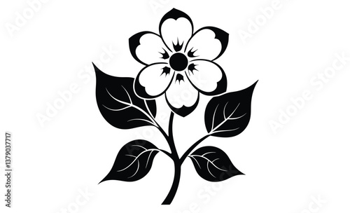 Black and white dogwood silhouette