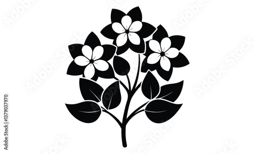 Black and white dogwood silhouette