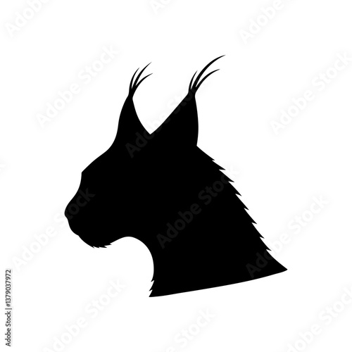 Caracal head silhouette vector flat illustration design.