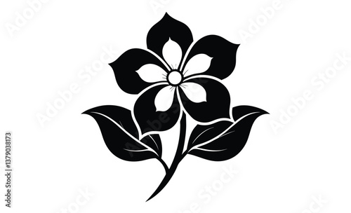 Black and white dogwood silhouette