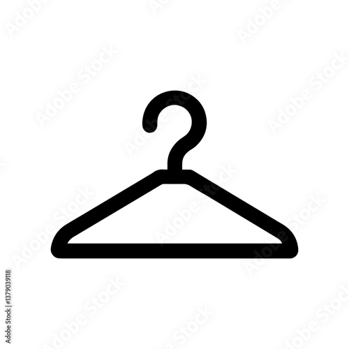 Plastic clothes hanger silhouette vector flat illustration design.