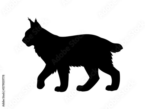 Montana lynx silhouette vector flat illustration design.