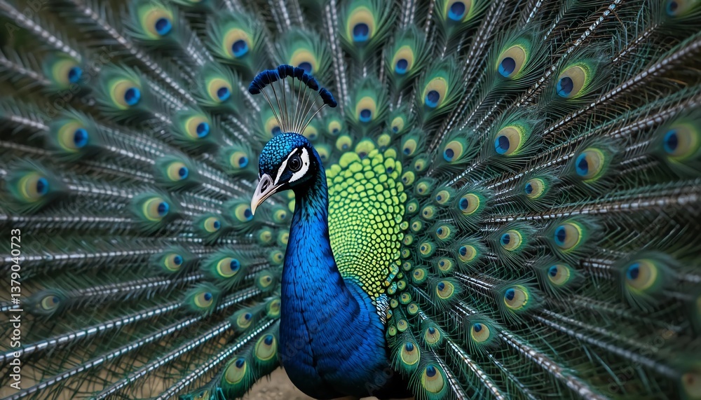 Obraz premium A mesmerizing close-up of a peacock