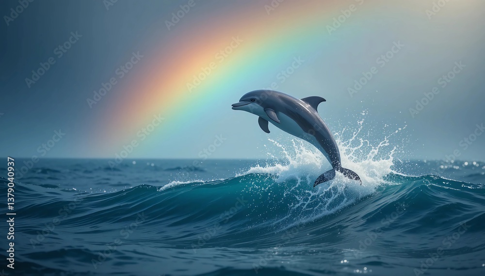 Naklejka premium A magical and breathtaking shot of a dolphin