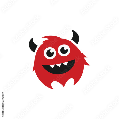Cute little monster vector logo