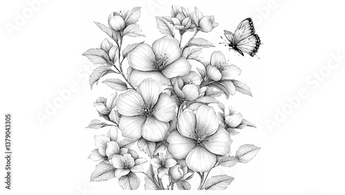 Gallery-Magic Flowers: Relaxing Coloring Pages for Adults and Teens" in Vintage Style