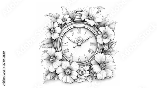 Gallery-Magic Flowers: Relaxing Coloring Pages for Adults and Teens" in Vintage Style