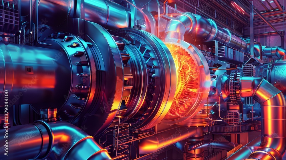Fototapeta premium Advanced Combustion Engine Technology Workshop - Explore innovative combustion engine designs, efficiency improvements, fuel optimization, emission reduction strategies