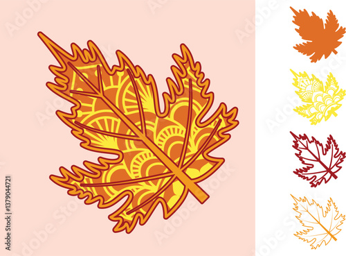 Autumn Leaf multilayered 3d paper craft design for crafting