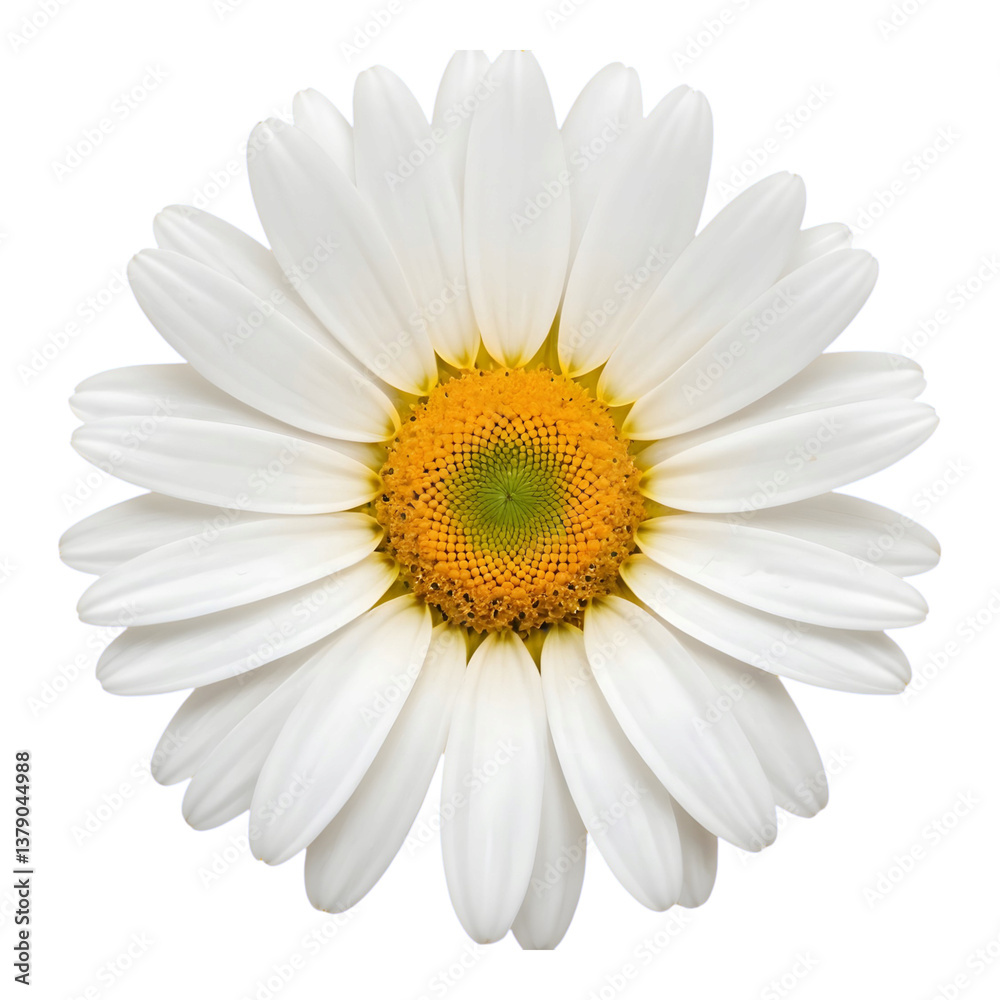 White Daisy with Soft Yellow Center and Green Stem White Daisy with Soft Yellow Center and Green Stem