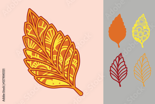 Autumn Leaf multilayered 3d paper craft design for crafting