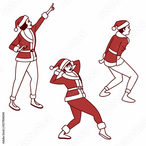 Dancing woman vector illustrations
