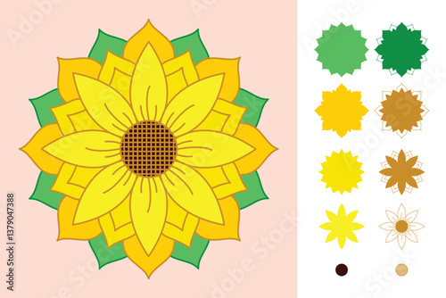 Flower multilayered 3d paper craft design for crafting
