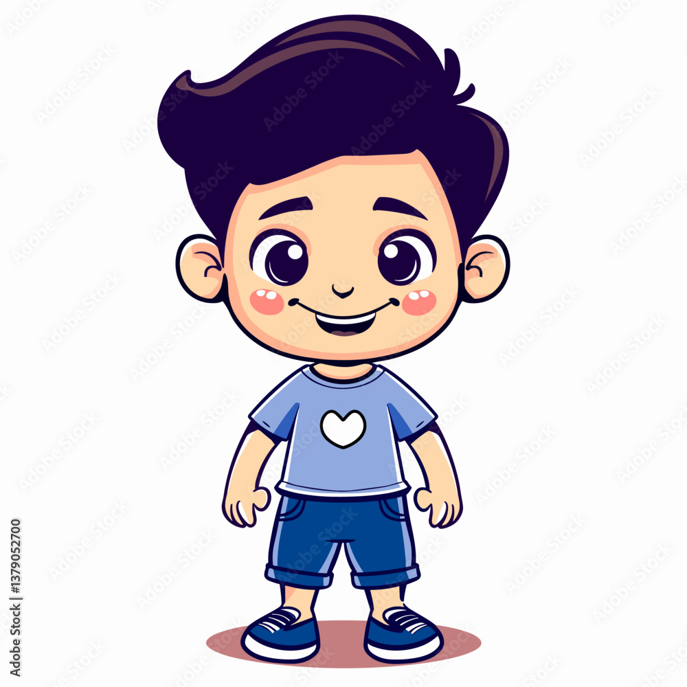 cartoon character of boy with a big smile cartoon character of boy with a big smile