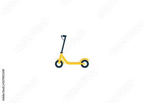 Vector illustration of electric scooter on white background